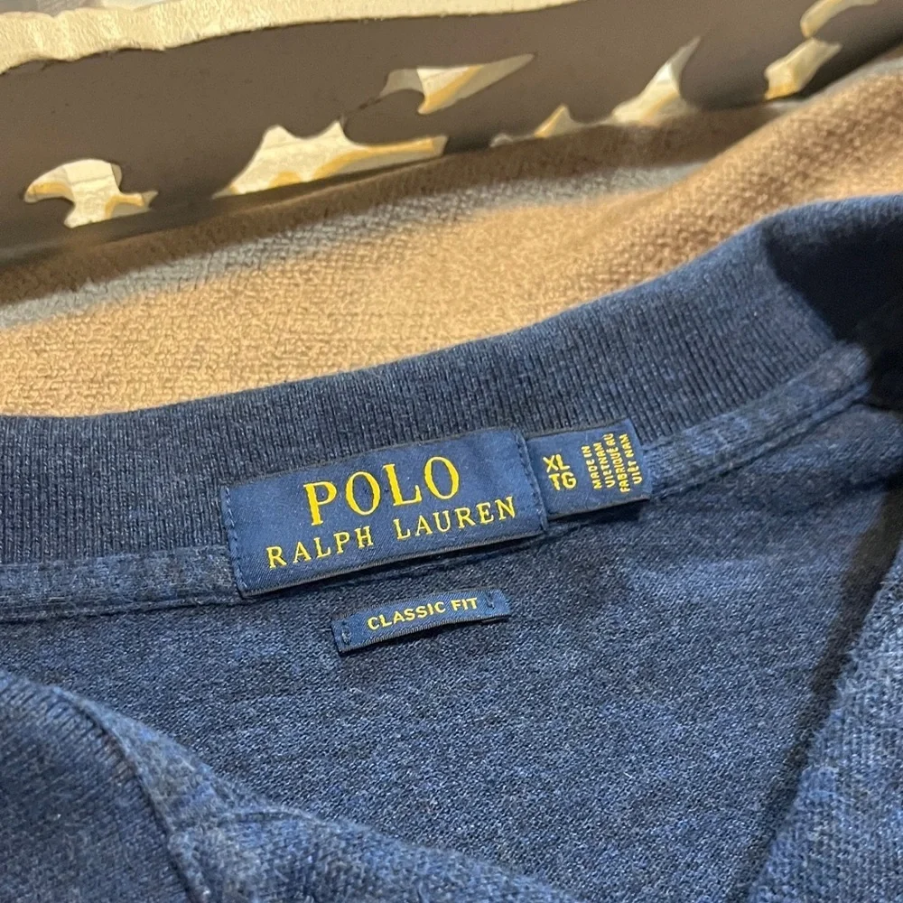 Men’s 100% Polo by Ralph Lauren Navy Short-Sleeve Polo with Red Pony- Size XL